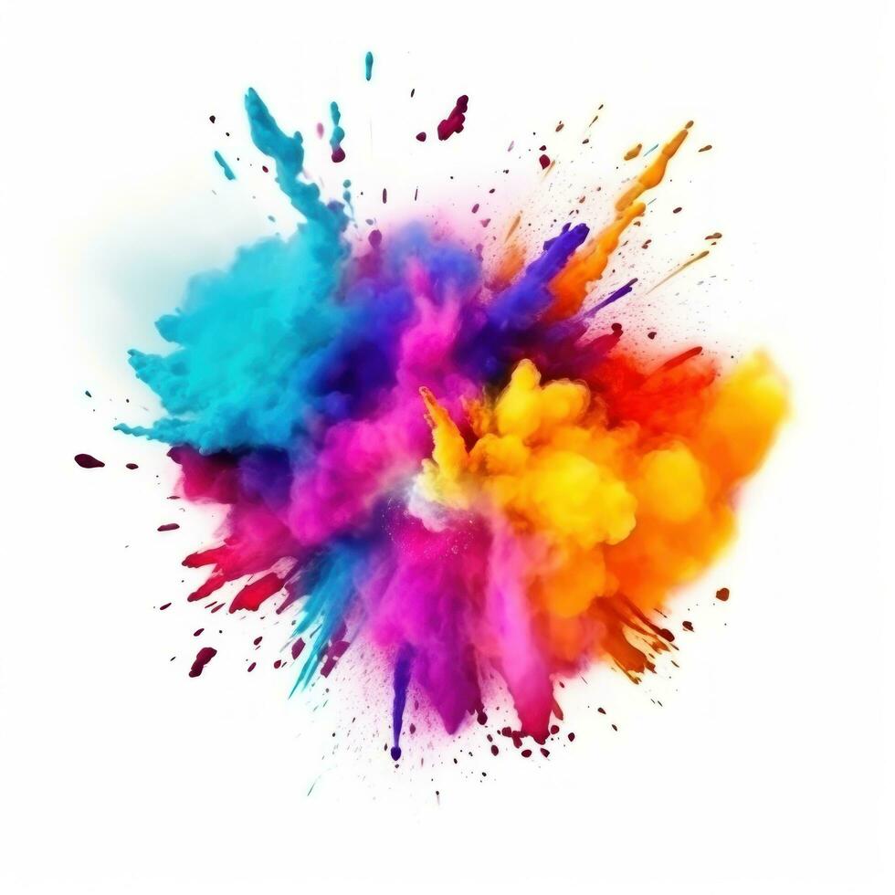 brillant coloré Holi peindre Couleur poudre Festival explosion éclater isolé photo
