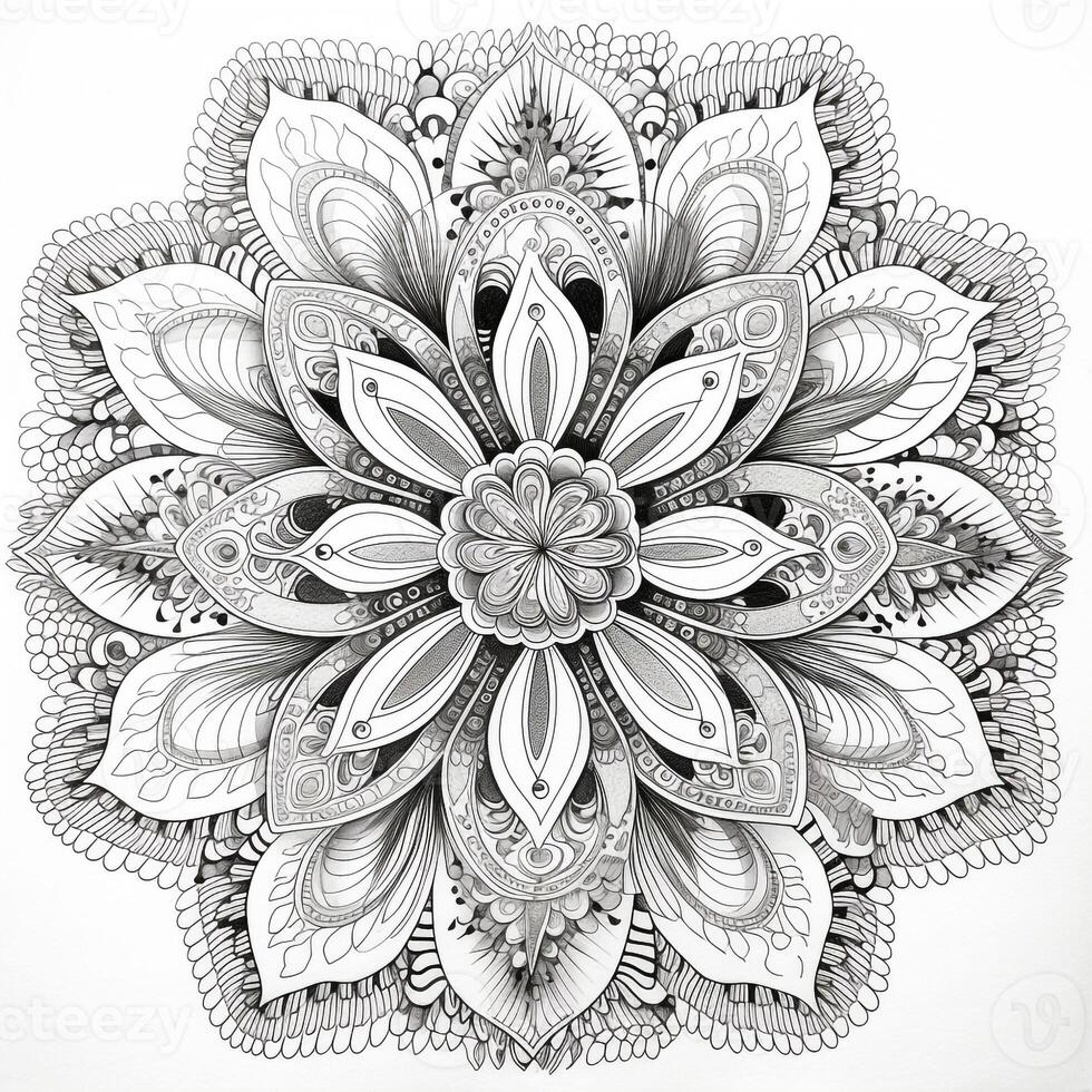 fleur coloration pages mandala style photo