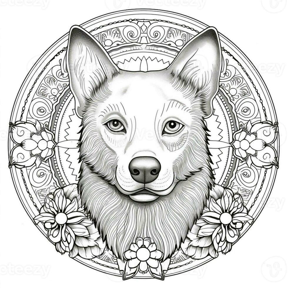 coloriage chien mandala photo