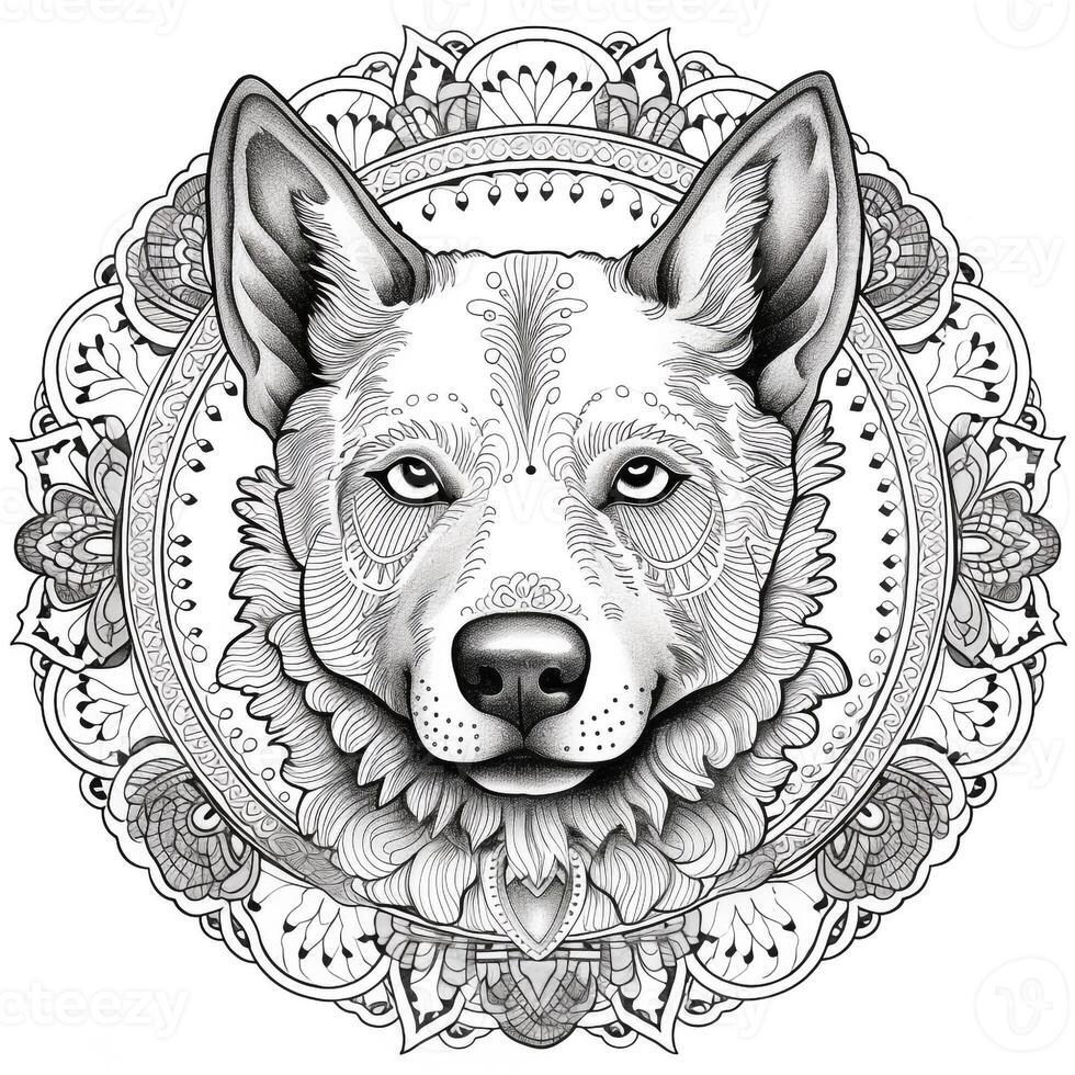 coloriage chien mandala photo