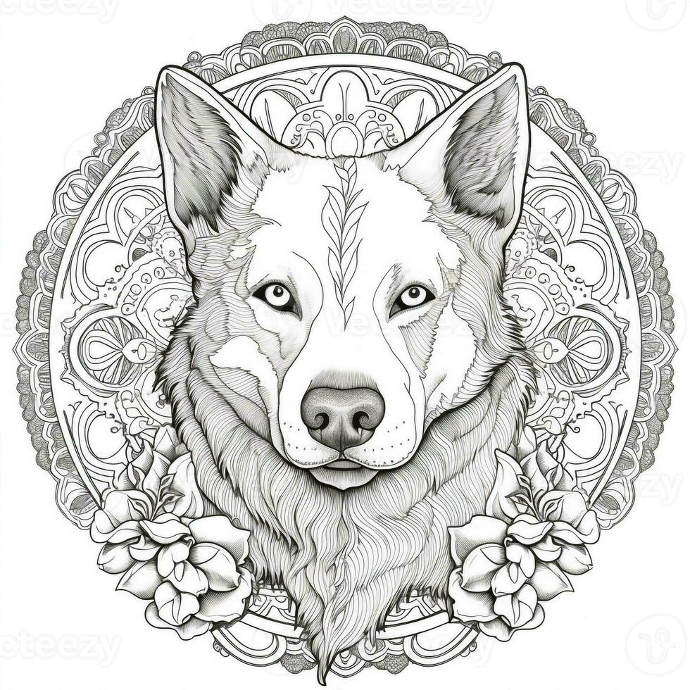 coloriage chien mandala photo