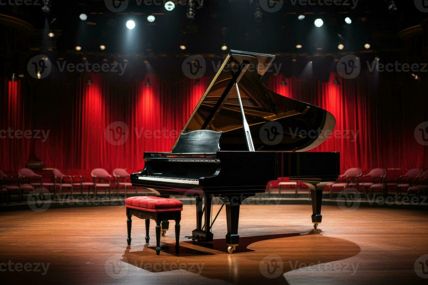 piano dans concert salle. génératif ai photo