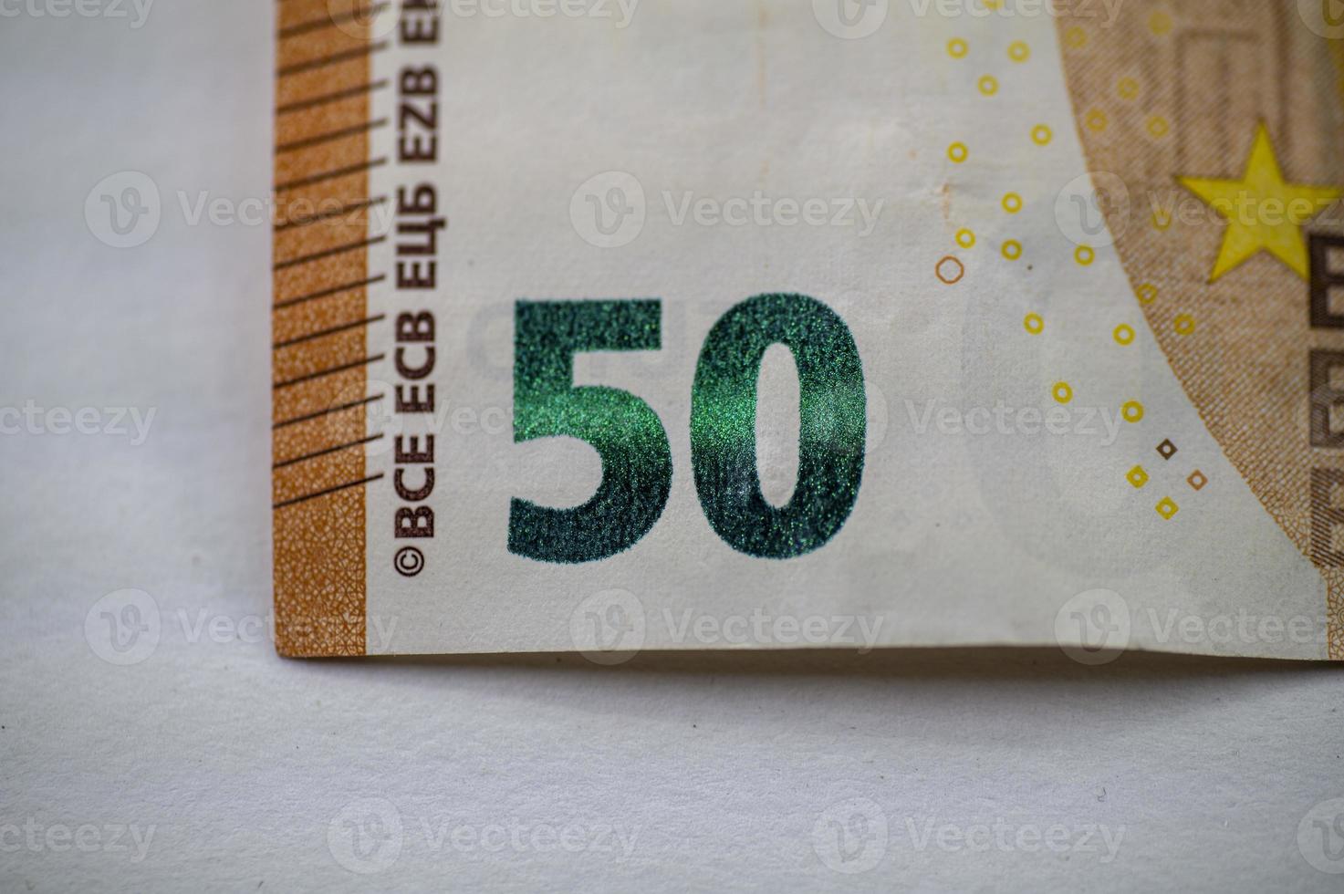 détail du billet de 50 euros photo