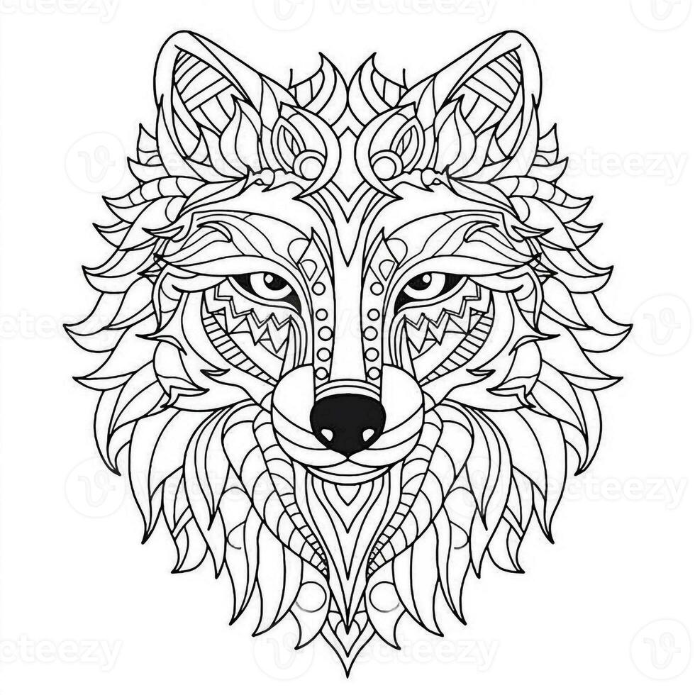 mandala Loup coloration pages photo