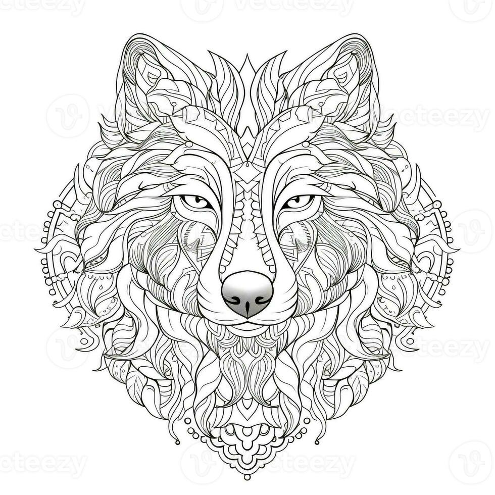 mandala Loup coloration pages photo