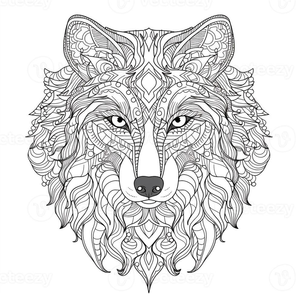 mandala Loup coloration pages photo