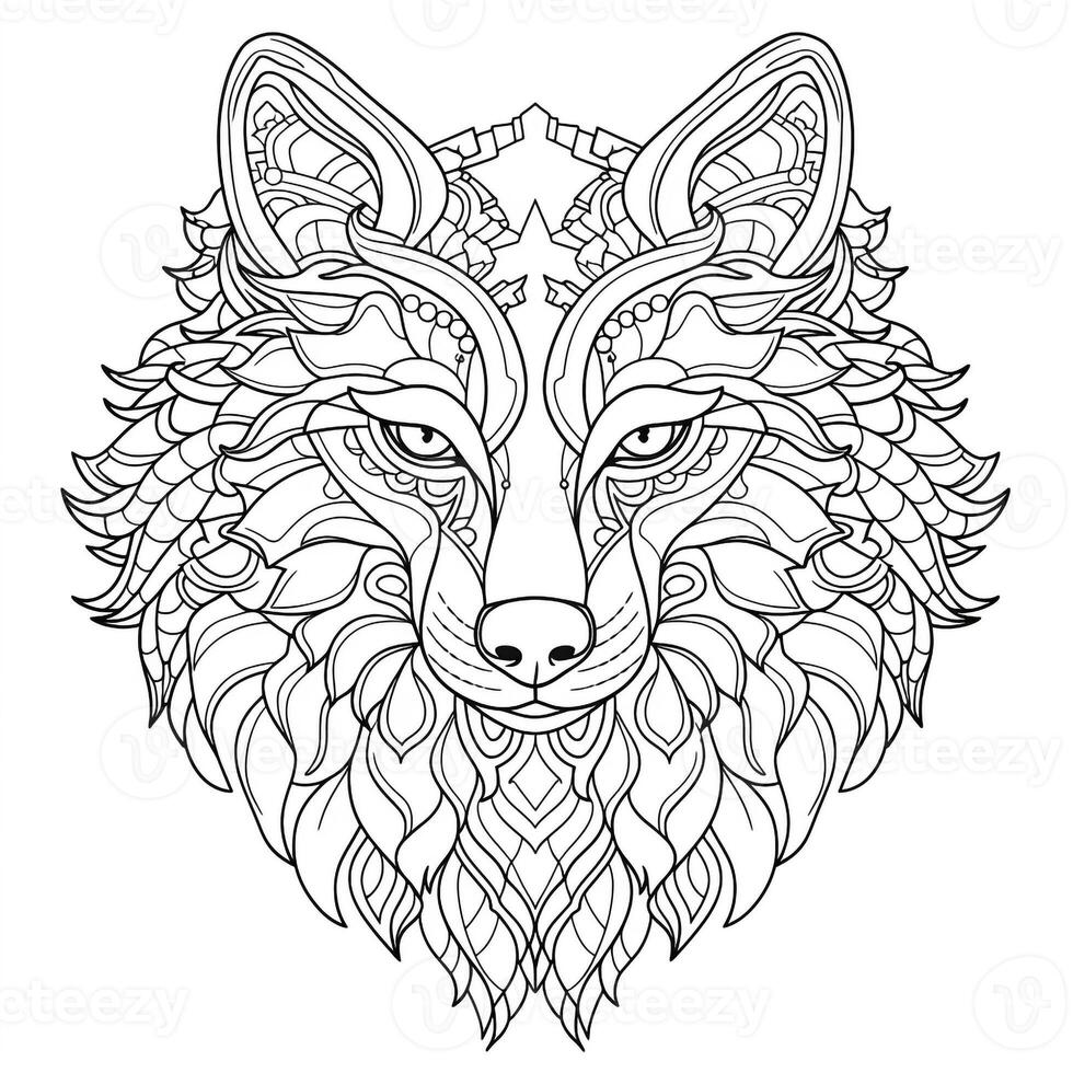 mandala Loup coloration pages photo