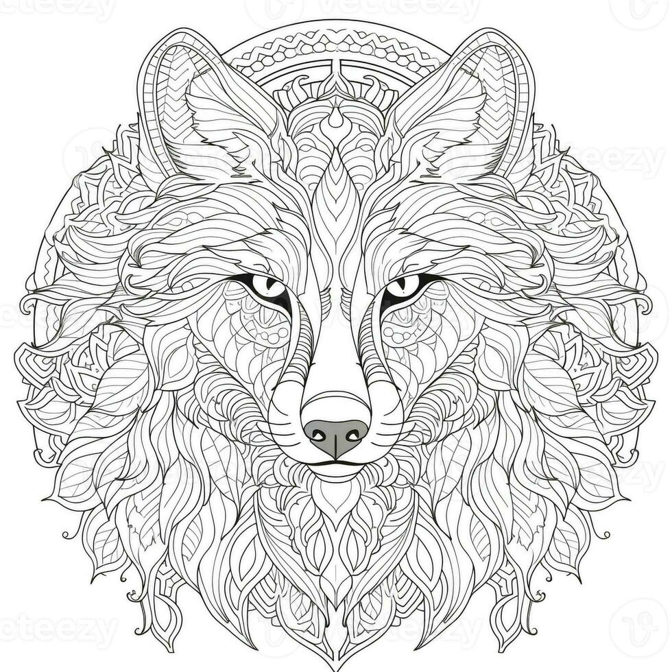 mandala Loup coloration pages photo