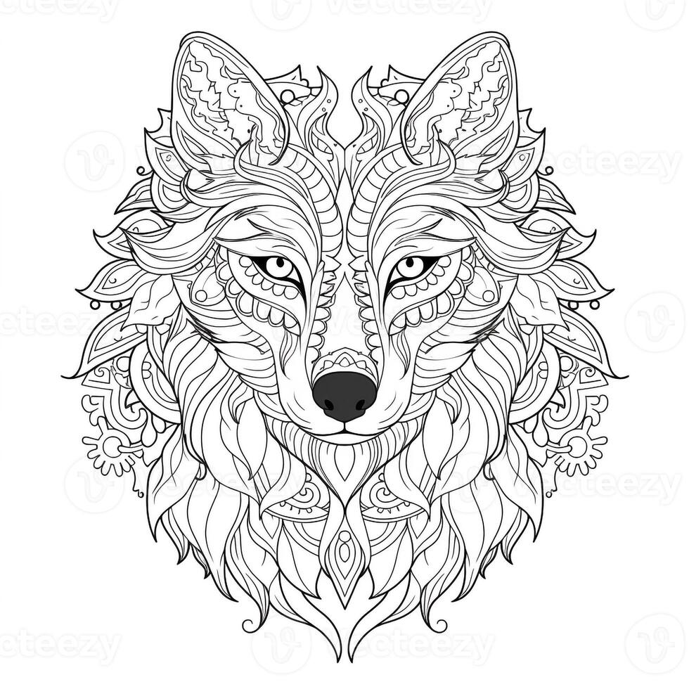 mandala Loup coloration pages photo