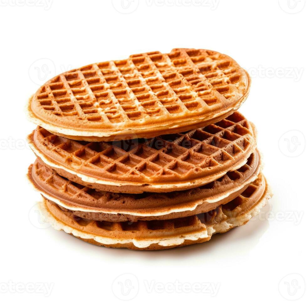 délicieux stroopwafels isolé sur blanc Contexte photo