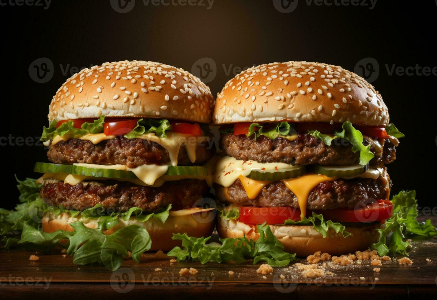 double Hamburger isolé sur blanc Contexte Frais Burger vite nourriture avec du boeuf et crème fromage réaliste image, ultra HD, haute conception très détaillé photo