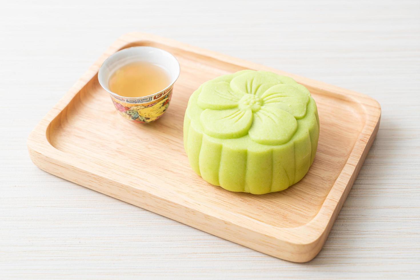 saveur de thé vert gâteau de lune chinois photo