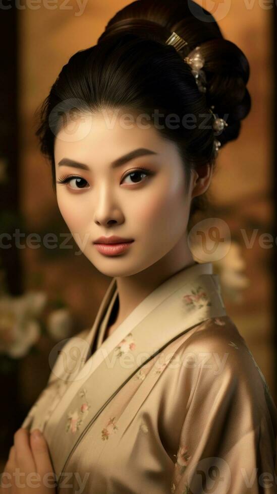 fermer photo de Jeune asiatique magnifique femme