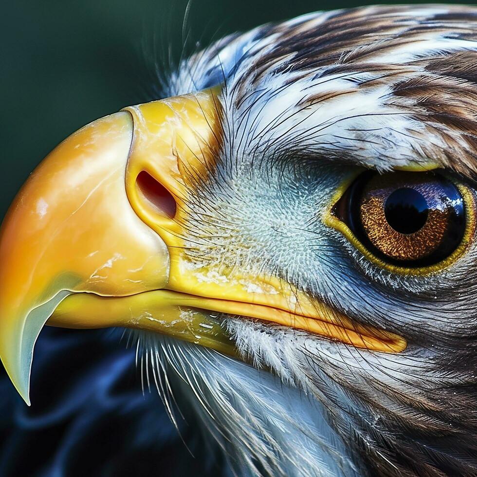 Aigle œil. une proche Regardez à le vision de le Roi de des oiseaux. ai génératif photo