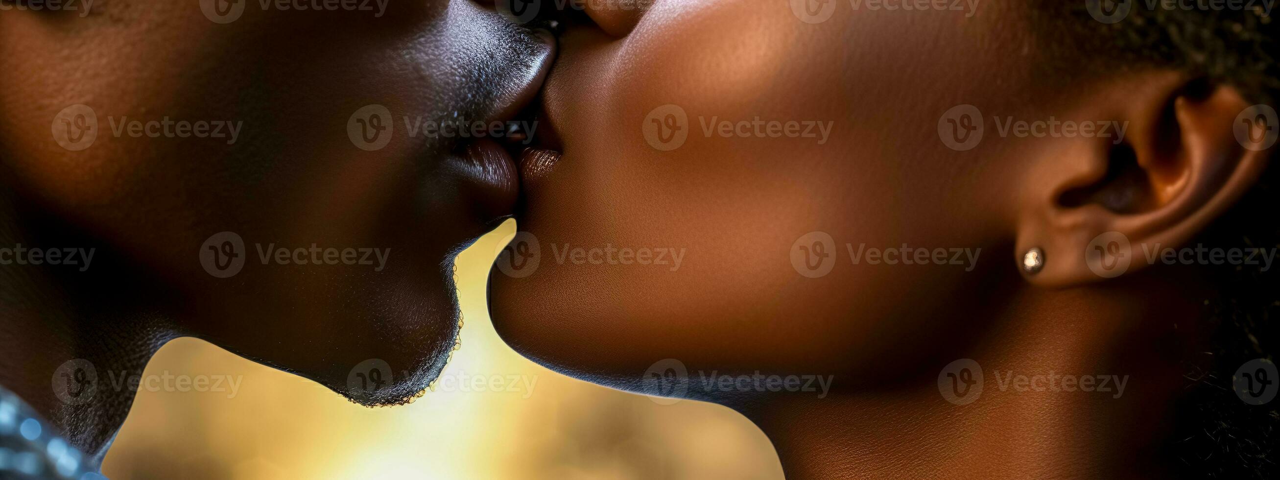 baiser, détail de lèvres émouvant chaque autre, fabriqué avec génératif ai photo