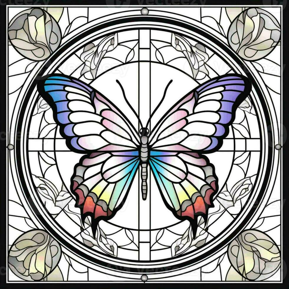 coloré verre papillon coloration page photo