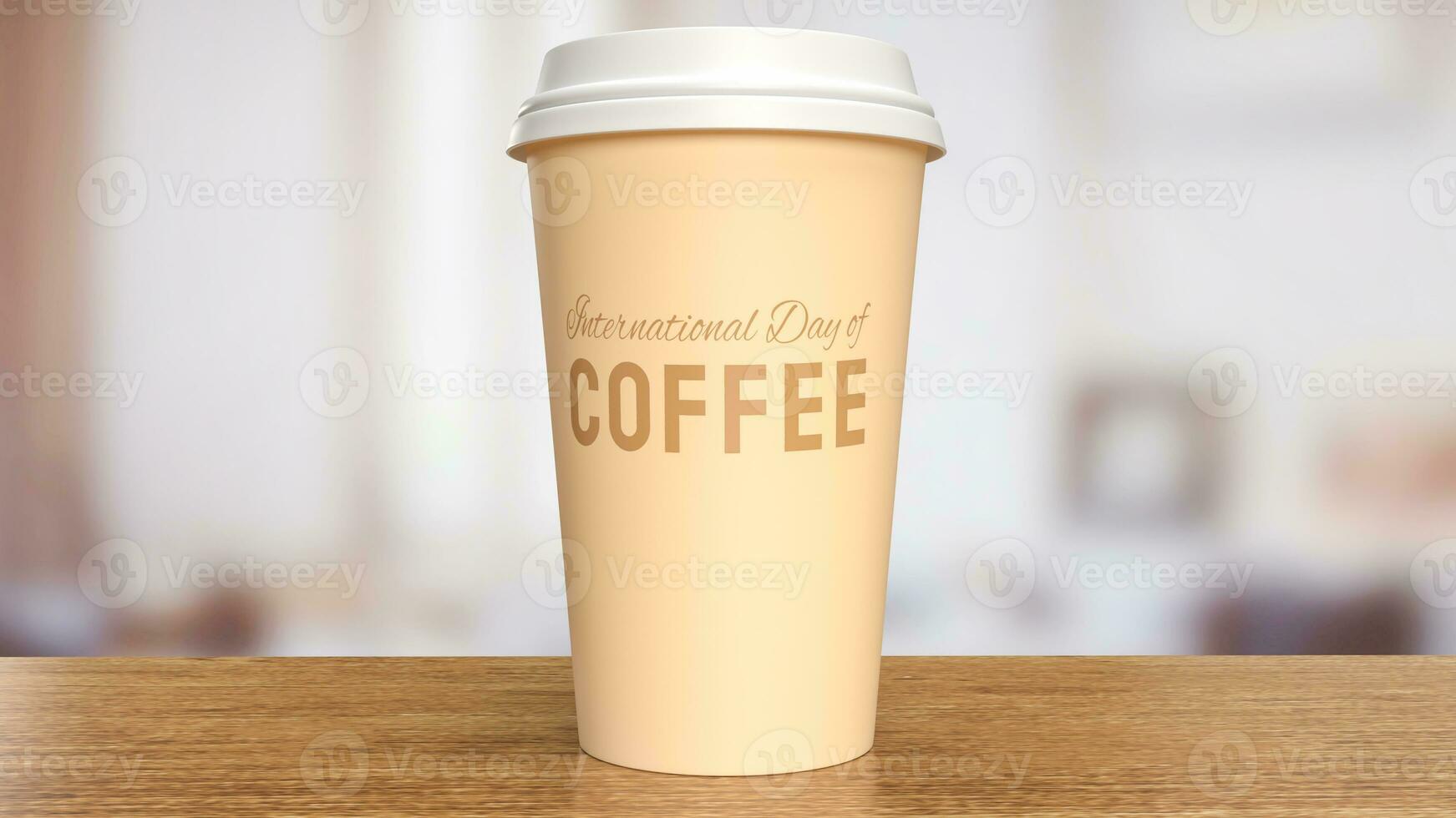 le papier tasse pour international café journée concept 3d le rendu photo