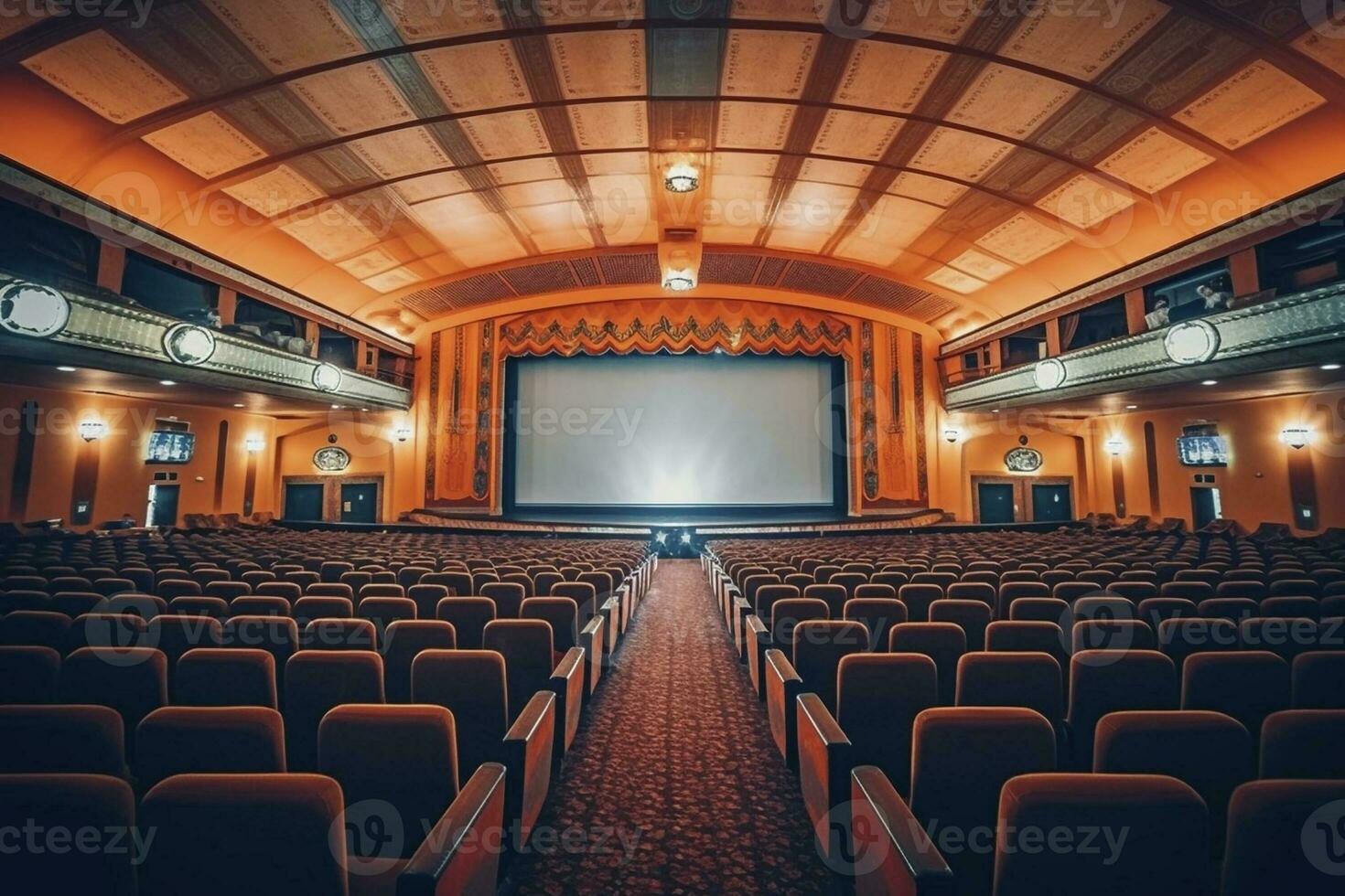 cinéma intérieur avec gros filtrer, établi avec génératif ai photo