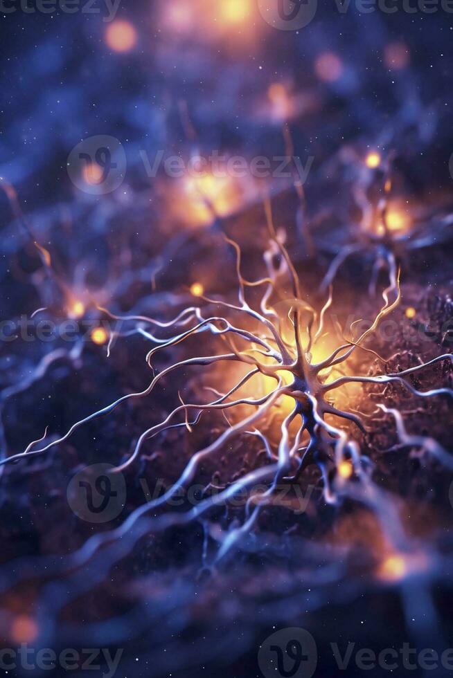 cerveau neurones, établi avec génératif ai photo