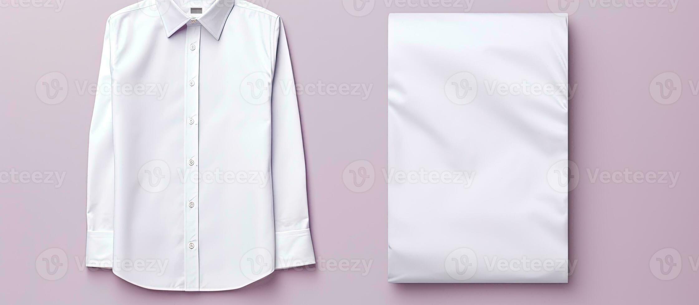 photo de une blanc chemise et oreiller sur une rose Contexte avec beaucoup de vide espace pour texte ou conception avec copie espace