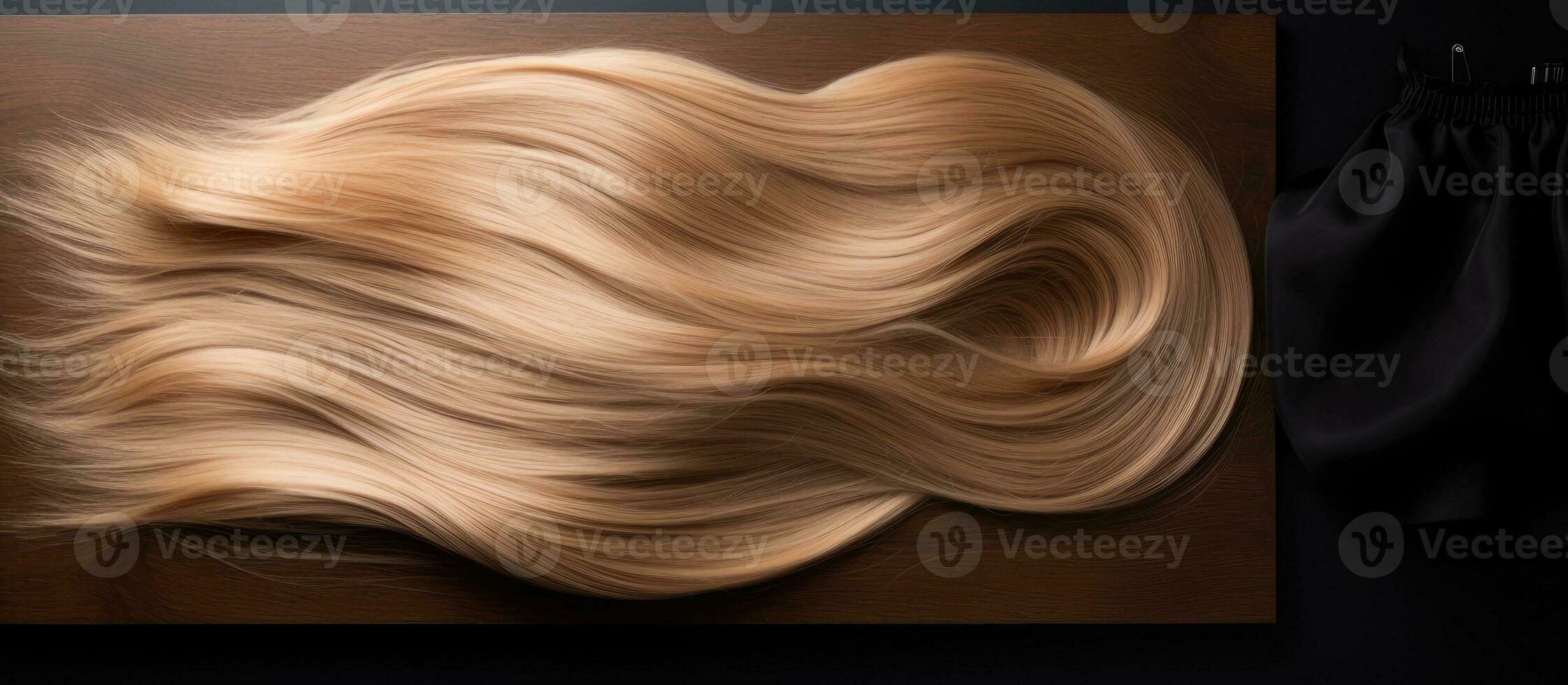 photo de blond cheveux La peinture sur une marron Contexte avec copie espace avec copie espace