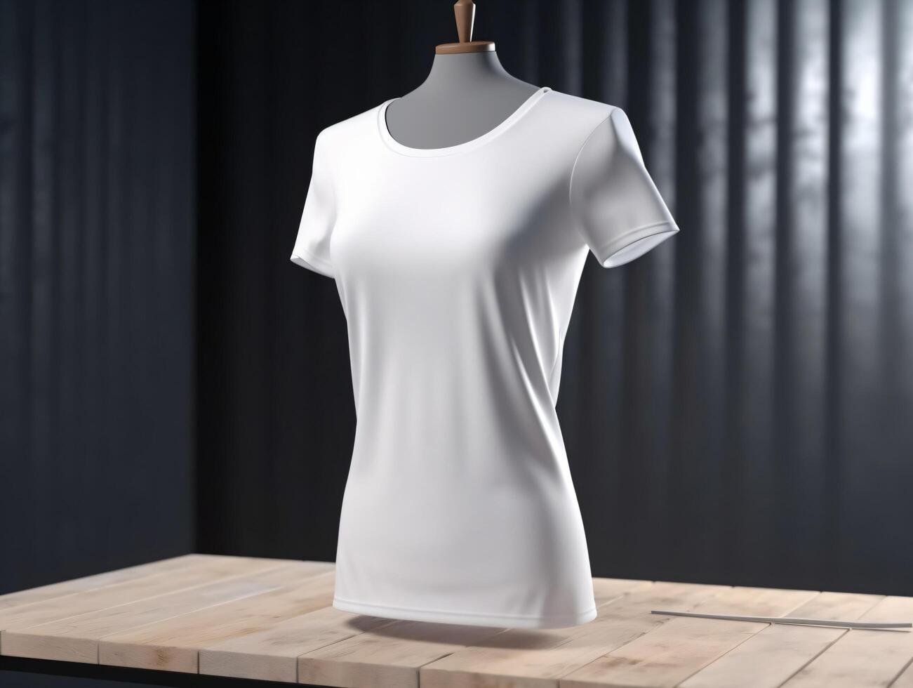 blanc T-shirt maquette sur mannequin ai génératif photo