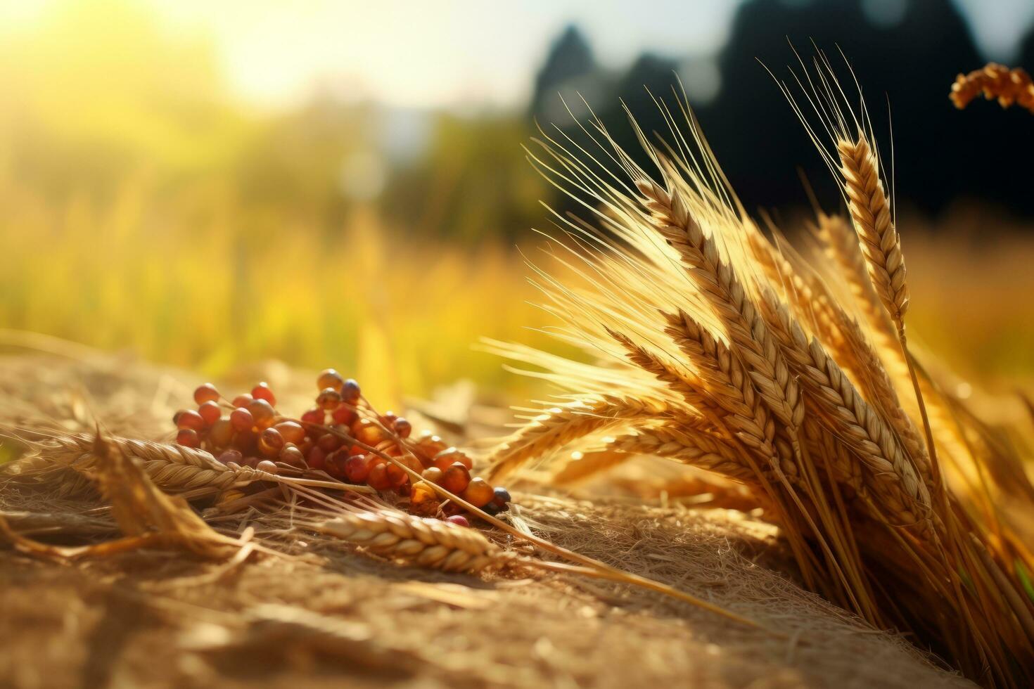 l'automne composition avec copie espace ai génératif photo