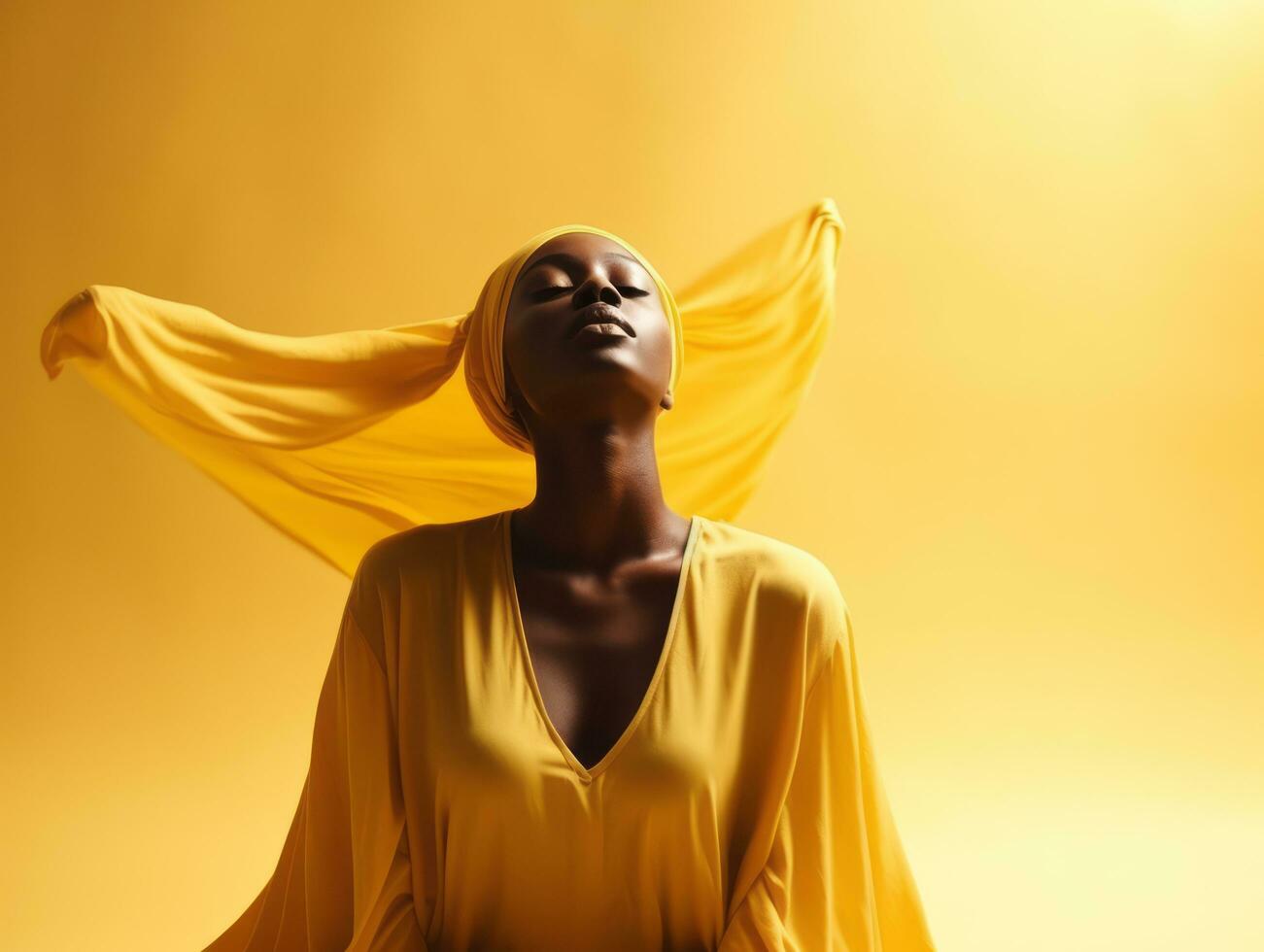 studio coup de africain femme dynamique émotif gestes ai génératif photo