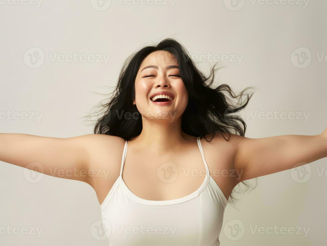 studio coup de plus Taille asiatique femme ai génératif photo