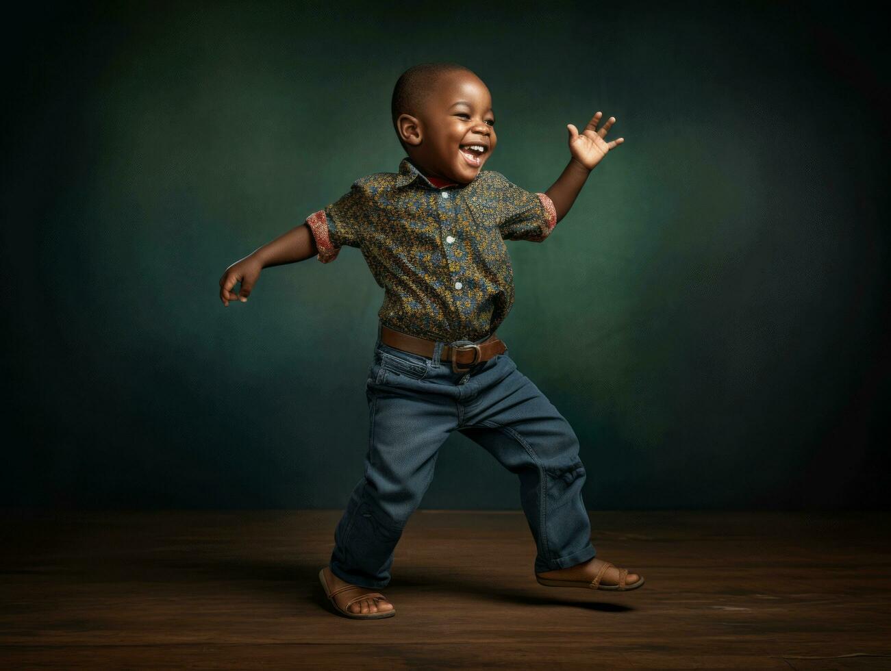 africain enfant dans émotif dynamique pose dans école ai génératif photo