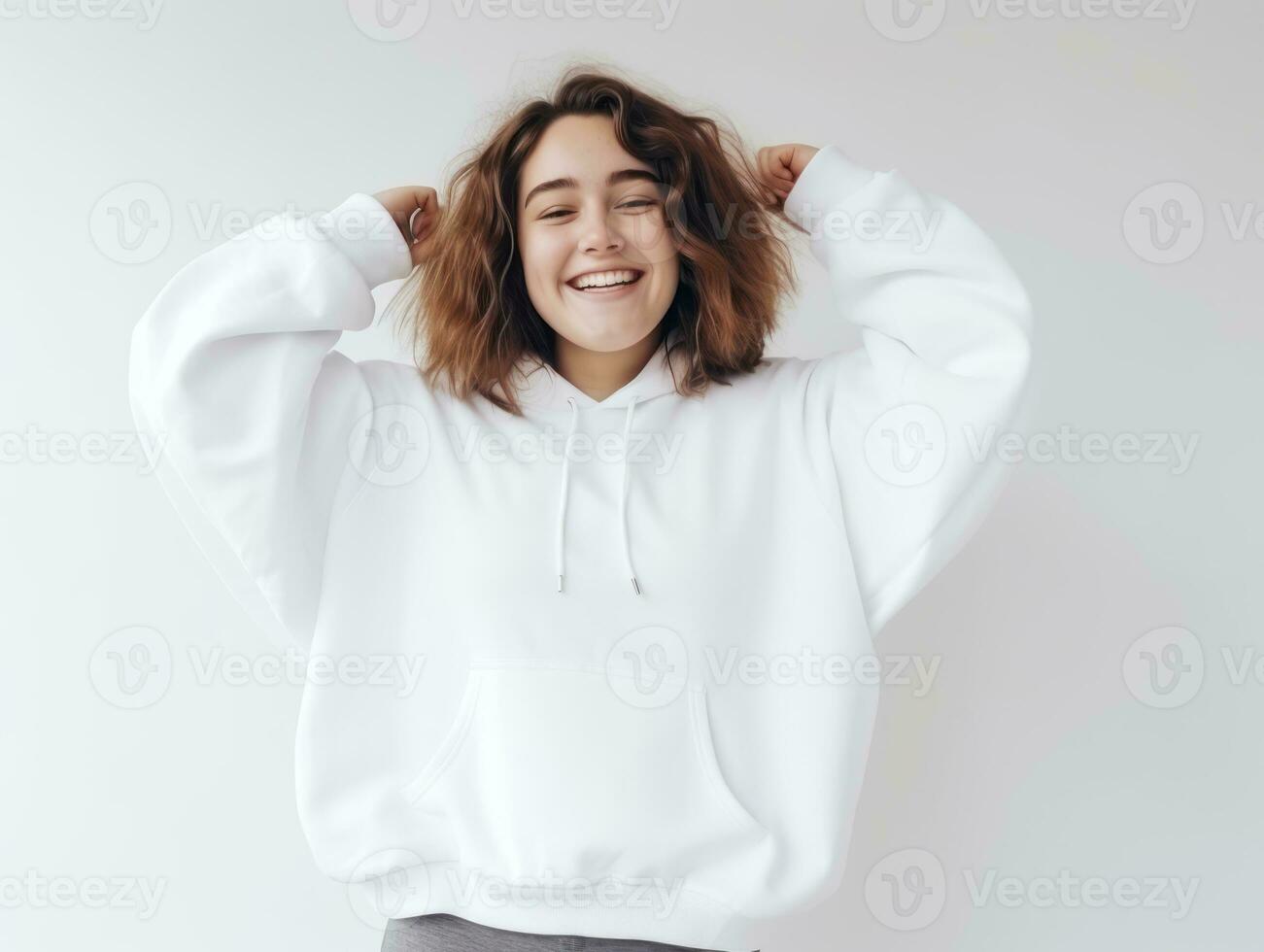 plus Taille femme dans émotif dynamique pose ai génératif photo