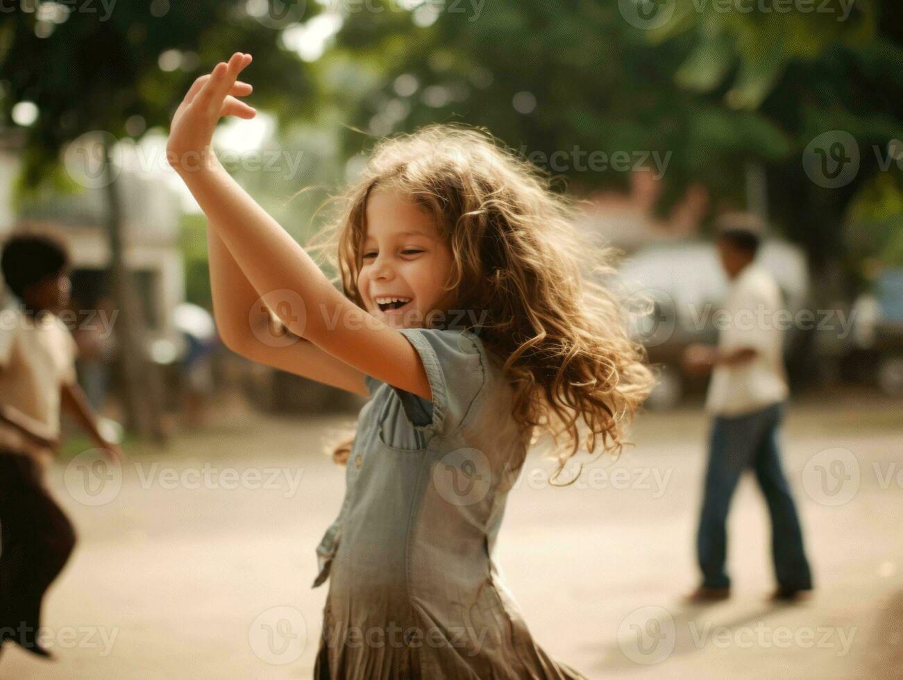 photo de émotif dynamique pose brésilien enfant dans école ai génératif