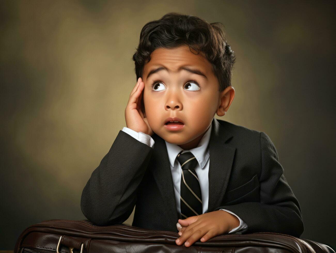 photo de émotif dynamique pose mexicain enfant dans école ai génératif