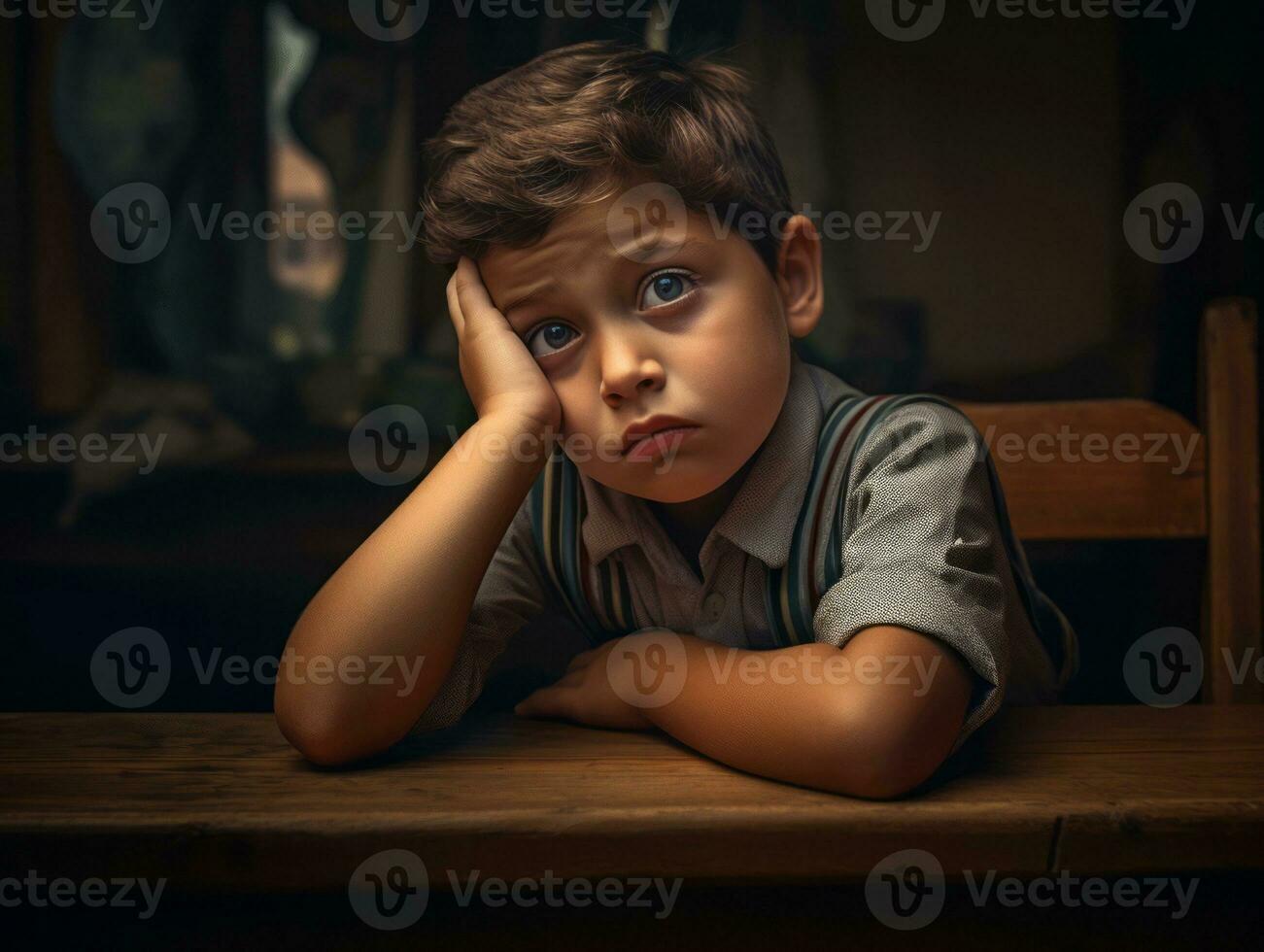 photo de émotif dynamique pose mexicain enfant dans école ai génératif