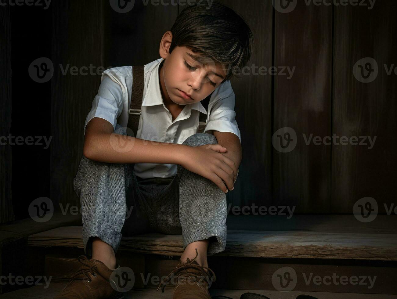 photo de émotif dynamique pose mexicain enfant dans école ai génératif