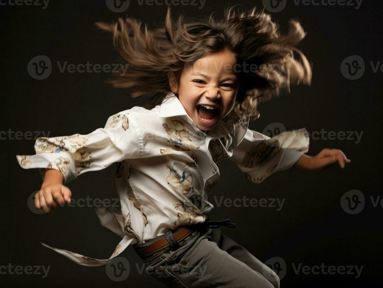 photo de émotif dynamique pose mexicain enfant dans école ai génératif