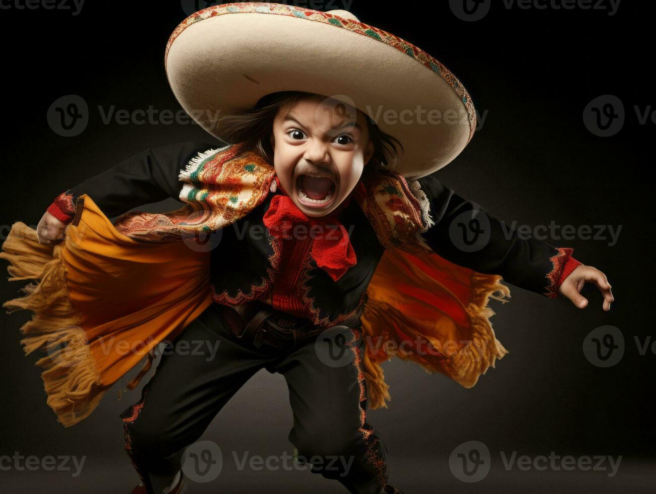 photo de émotif dynamique pose mexicain enfant dans école ai génératif