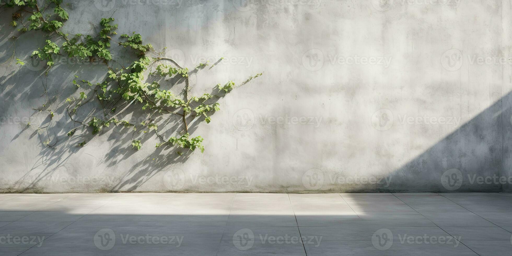 ai généré. ai génératif. béton pierre Roche mur avec arbre. Facile minimal maquette mur jardin Extérieur avec plante. graphique art photo