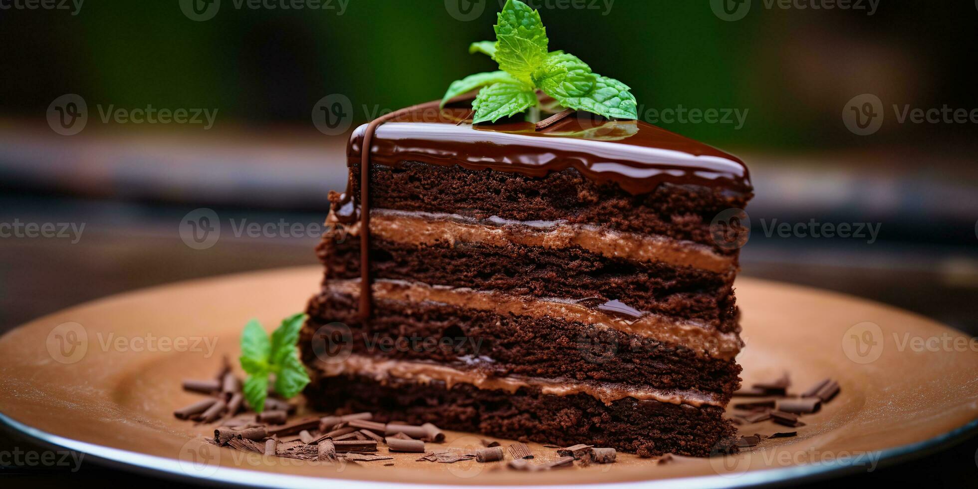 ai généré. ai génératif. sucré dessert marron foncé Chocolat gâteau boulangerie. graphique art photo