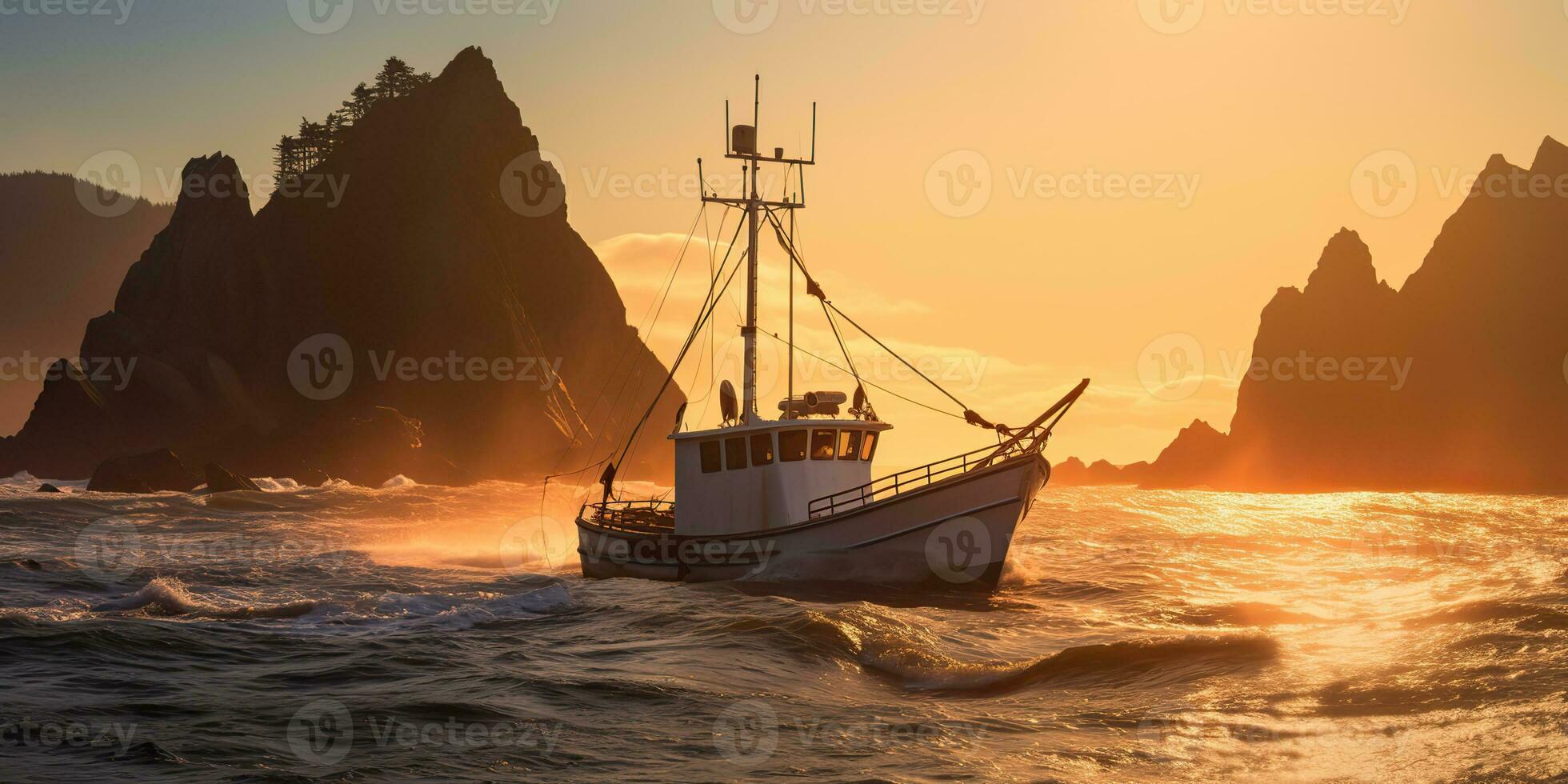 ai généré. ai génératif. nautique Marin marine paysage marin mer océan paysage pêche Crabe bateau bateau. aventure Voyage explorer voile contagieux expédition. graphique art photo