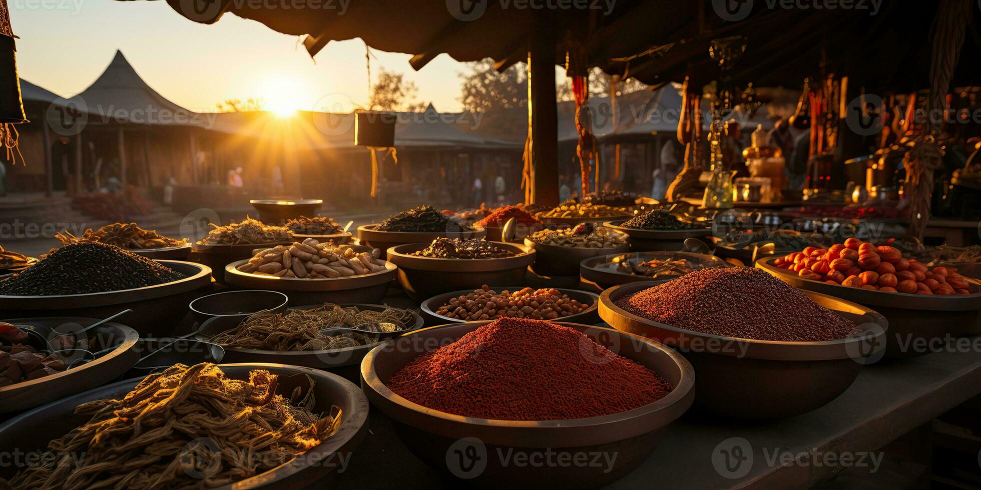 ai généré. ai génératif. traditionnel arabe Indien asiatique Maroc pimenter produits à journée national marché boutique magasin bazar. en bonne santé biologique produit. graphique art photo