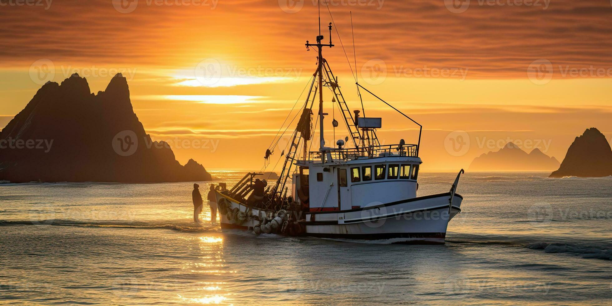 ai généré. ai génératif. nautique Marin marine paysage marin mer océan paysage pêche Crabe bateau bateau. aventure Voyage explorer voile contagieux expédition. graphique art photo