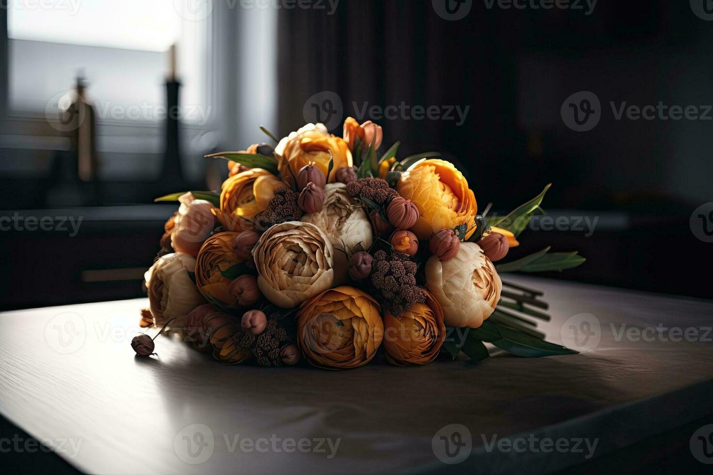 riches bouquet de pivoines, eustome, des roses fleurs, vert feuille. Frais bouquet fermer. génératif ai photo