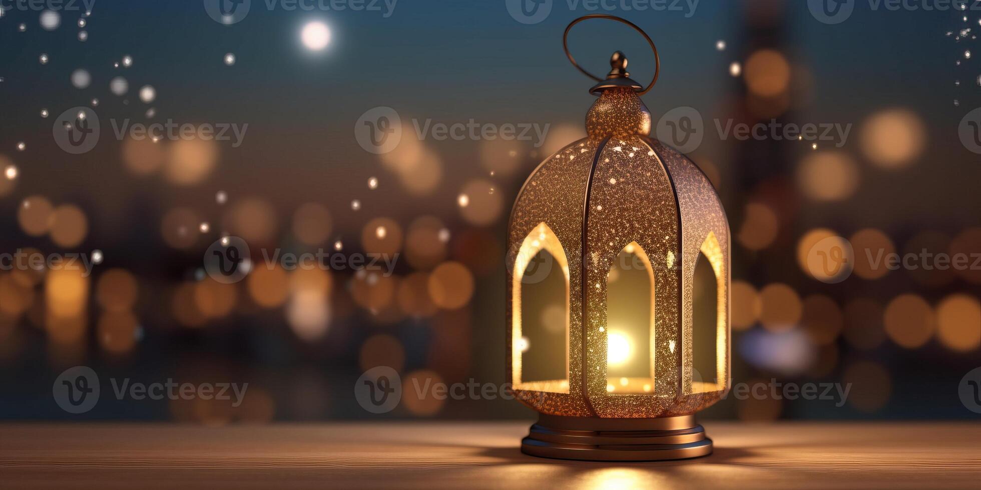 arabe lanterne de Ramadan fête Contexte illustration fabriqué avec génératif ai photo