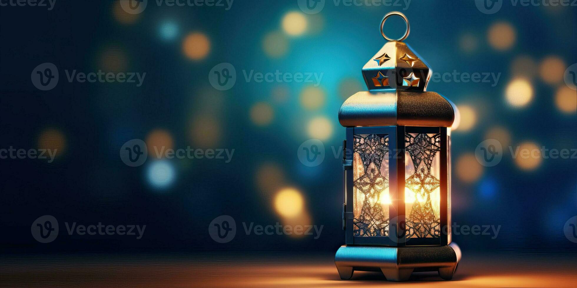 arabe lanterne de Ramadan fête Contexte illustration fabriqué avec génératif ai photo