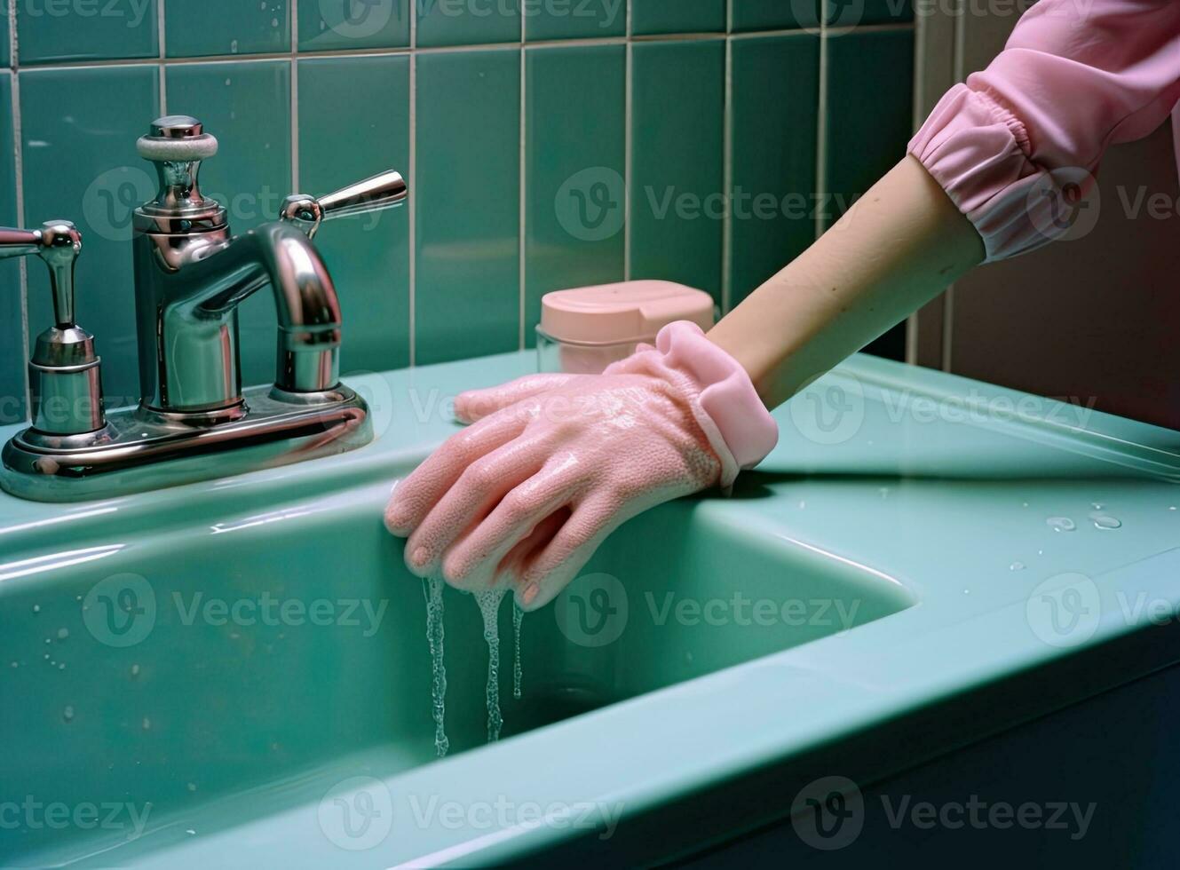 jeune femme a lavé la vaisselle dans une cuisine 11811743 Photo de stock  chez Vecteezy