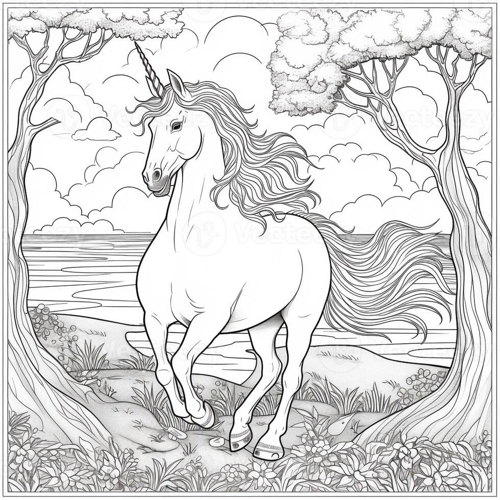 coloriage de licorne photo