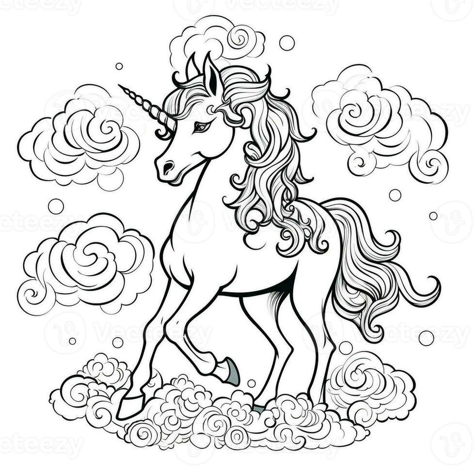 coloriage de licorne pour les enfants photo