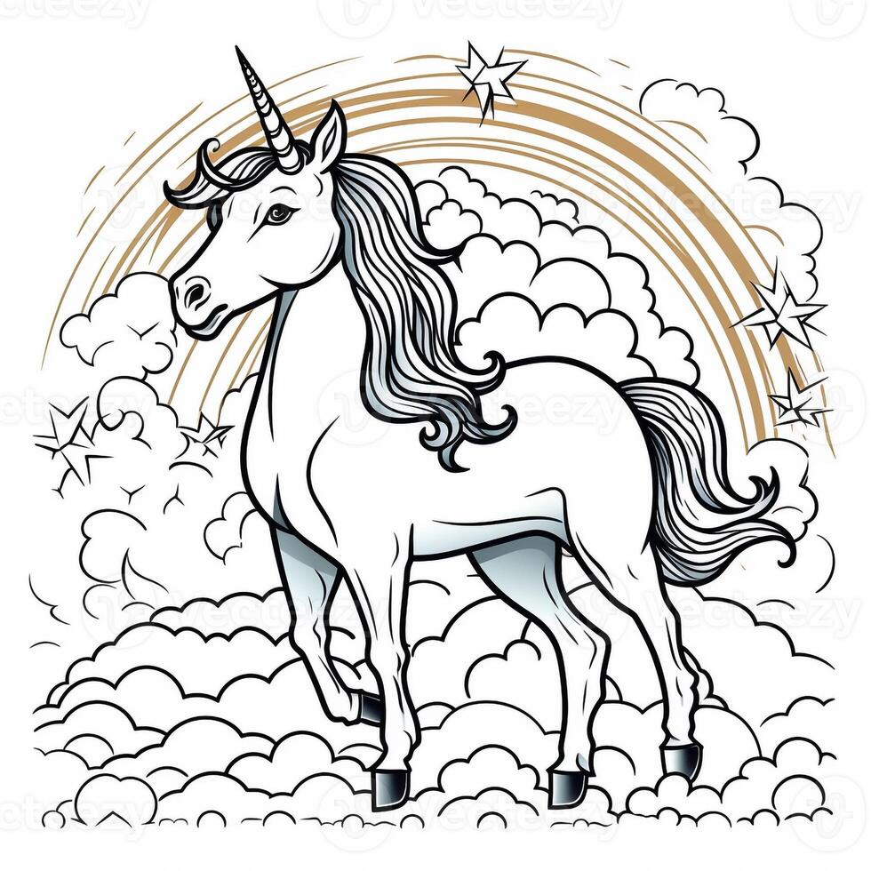 coloriage de licorne pour les enfants photo