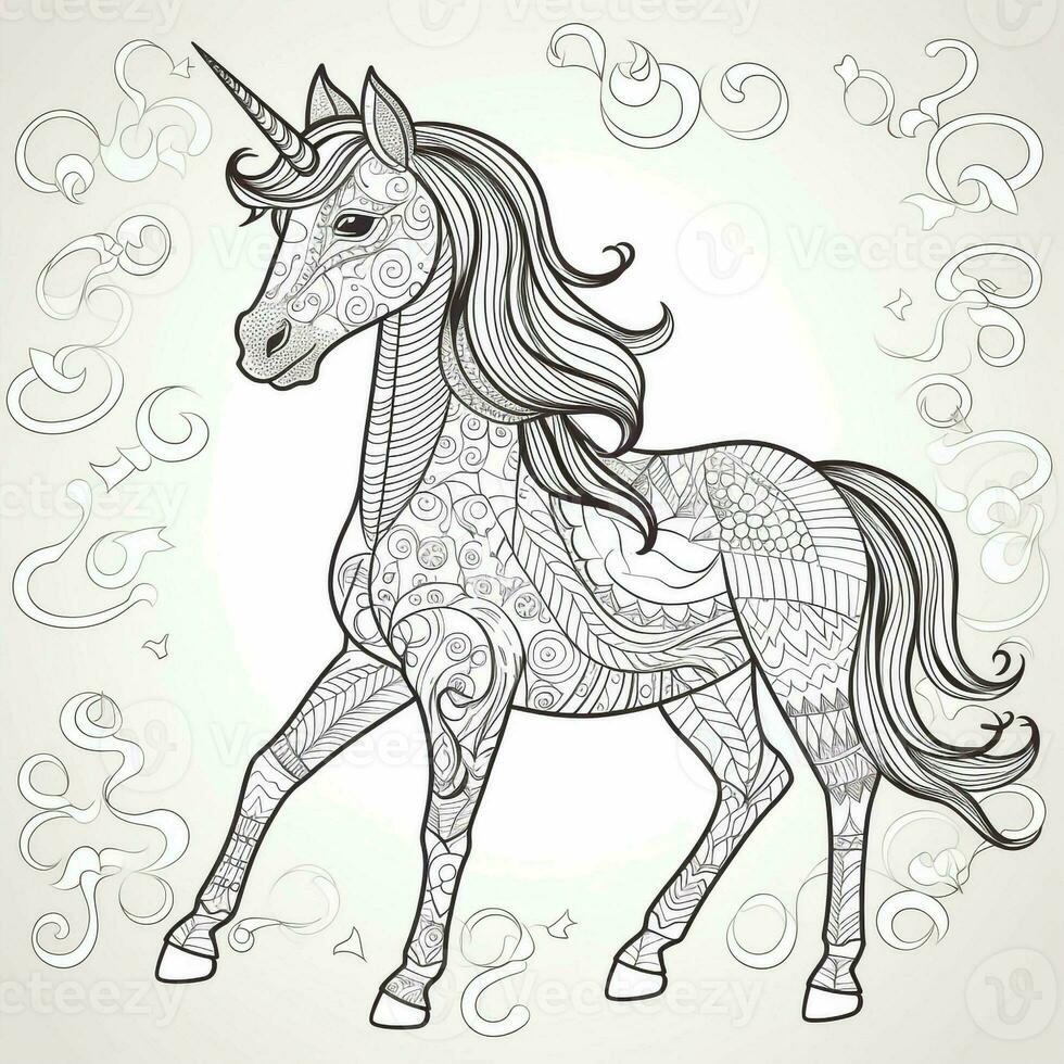 coloriage de licorne pour les enfants photo